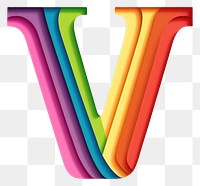 PNG Rainbow with alphabet V font text art.