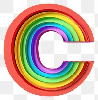 PNG Alphabet pattern rainbow spiral.