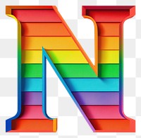 PNG Rainbow with alphabet N pattern number font.