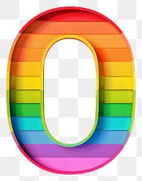 PNG Rainbow with alphabet O number font text.