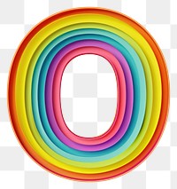 PNG Rainbow with alphabet O pattern spiral font.