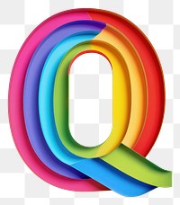 PNG Rainbow with alphabet Q font logo art.