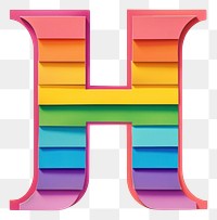 PNG Rainbow with alphabet H pattern number symbol.