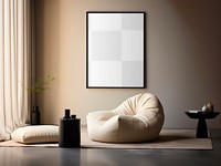 PNG living room picture frame mockup, transparent design