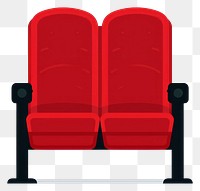 PNG Flat design red cinema seat furniture armchair white background.
