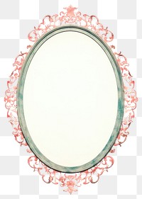 PNG Vintage frame chinese jewelry oval white background.