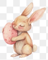 PNG Bunny hugging Easter Egg animal cartoon mammal