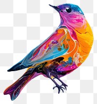Acrylic pouring paint on bird animal beak art.