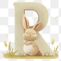 PNG Letter R and Rabbit mammal rabbit cartoon.