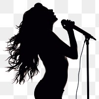 PNG Female singer silhouette clip art microphone adult white background.