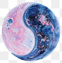 Acrylic pouring moon sphere shape space.