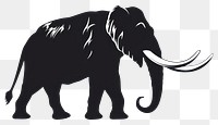 PNG Mammoth silhouette clip art elephant wildlife animal.