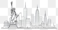 PNG New york city sketch metropolis drawing.