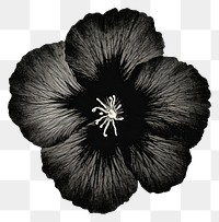 PNG Silkscreen of a pansy hibiscus flower nature.