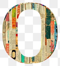 Magazine paper letter O collage number text.