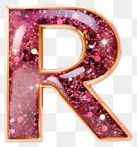 PNG Glitter letter R shape text white background.