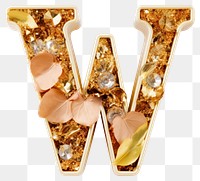 PNG Glitter letter w shaped gemstone jewelry white background.