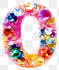 PNG Glitter number letter 0 jewelry shape white background.