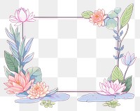 PNG  Water lily pattern flower sketch.