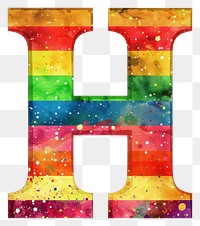 PNG  Rainbow with alphabet H pattern font text.