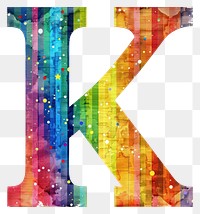 PNG  Rainbow with alphabet K backgrounds pattern paper.