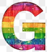 PNG  Rainbow with alphabet G pattern font text.