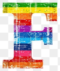 PNG Rainbow with alphabet F pattern font 