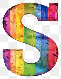 PNG  Rainbow with alphabet S pattern number font.
