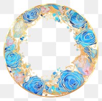 PNG Rose circle frame jewelry pattern flower.