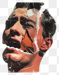 PNG Man cry collage cutouts portrait adult art