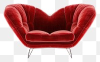 PNG Red heart shape sofa furniture armchair cushion.