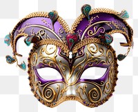 PNG Mardi gras mask carnival jewelry white background.