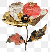PNG Poppy shape collage cutouts plant leaf white background