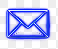 PNG Mail icon neon light line.