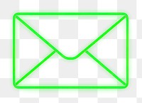 PNG Mail icon light green line.