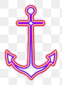 PNG Anchor icon line neon illuminated.