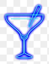 PNG Cocktail icon neon lighting night.