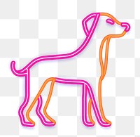 PNG Dog icon neon purple line.