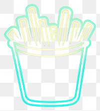 PNG French fries icon neon lighting line.