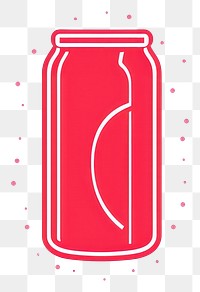 PNG Soda can icon neon red refreshment.