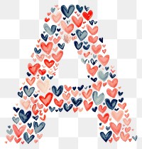 PNG Alphabet A heart pattern letter