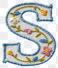 PNG Alphabet S embroidery pattern white background.