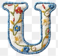 PNG Alphabet U embroidery pattern white background