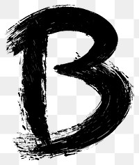 PNG Alphabet B text number black.