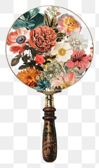 PNG  Flower Collage Magnifying glass magnifying flower blossom.