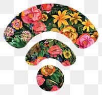 PNG  Flower Collage Wifi icon pattern symbol flower.