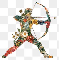 PNG  Flower Collage Sagittarius Zodiac archer weaponry archery.