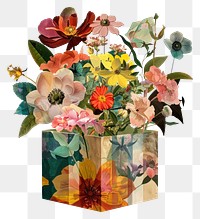 PNG  Flower Collage gift box pattern flower graphics.