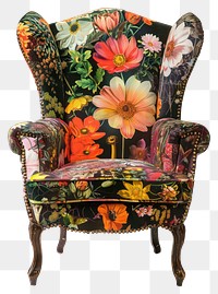 PNG  Flower Collage Chair chair furniture armchair.