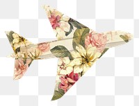 PNG  Flower Collage Paper plane paper origami person.